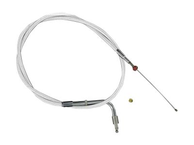 040725 - Barnett Stainless Braided Throttle Cable 90 Â° Stainless Steel Clear Coated 42"