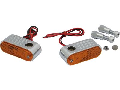09155 - CCE Mirror Mount Marker Light Dual filament bulb Chrome Amber