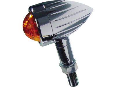 1002598 - CCE Mini Bullet Grooved Turn Signal H21W Chrome Amber Halogen