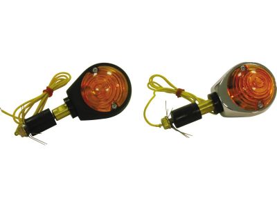 1002635 - CCE Bullseye Handlebar Turn Signal H21W Black Amber Halogen