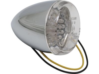 1002637 - CCE Bullet-Style LED Turn Signal Inner Tread 5/16 UNF, Diameter: 60 mm, Depth: 87 mm Chrome Clear LED