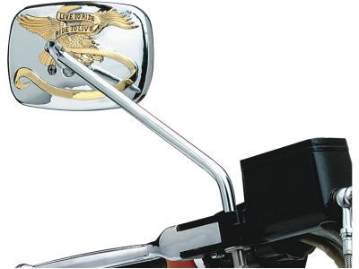 110985 - CCE Live To Ride Mirror "Live to ride, ride to live" Chrom, Gold