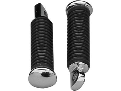 12990 - CCE Rubber Footpegs with Chrome Ends Chrome