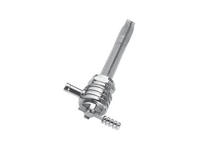 26622 - PINGEL ROUND FINNED FUEL VALVE 22mm Chrome