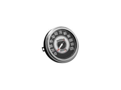 26715 - Motor Factory 41-45 FL-Style Speedometer Scale: 120 mph; Scale Color: black/silver; Ratio 1:1