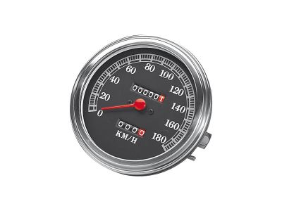 26745 - Motor Factory 89-95 FL-Style Speedometer Scale: 180 km/h; Scale Color: black; Ratio 2:1 Chrome