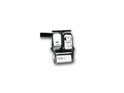 27674 - DAYTONA 96-up Ergonomic Handlebar Switch Kit Left Side, Chrome Switches