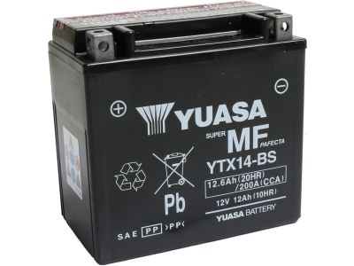 2831489 - YUASA Maintance Free YTX14-BS Batterie Dry Battery with Acid Pack AGM 200 A 12.6 Ah