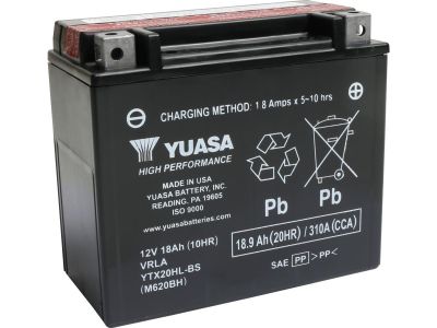 2831668 - YUASA Maintenance Free High Performance YTX20HL-BS Batterie Dry Battery with Acid Pack Lead Acid, 310 A, 18.9 Ah