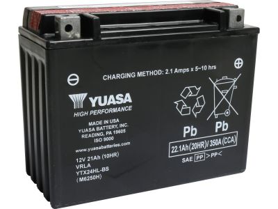 2831669 - YUASA Maintenance Free High Performance YTX24HL-BS Batterie Dry Battery with Acid Pack Lead Acid, 350 A, 22.1 Ah