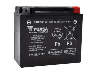 2831685 - YUASA Maintenance Free High Performance YTX20HL Factory Activated AGM Battery AGM, 310 A, 18.9 Ah