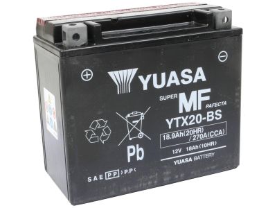 2831686 - YUASA Maintenance Free YTX20L Factory Activated AGM Battery AGM, 270 A, 18.9 Ah
