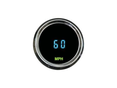 310858 - Dakota Digital Round Mini Speedometer Scale: 225 mph; Scale Color: black Chrome 52.388 mm