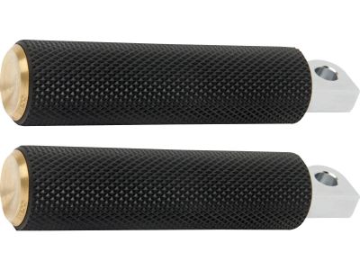 550036 - ARLEN NESS Knurled Rubber Footpegs Black Rubber, Brass Endcap