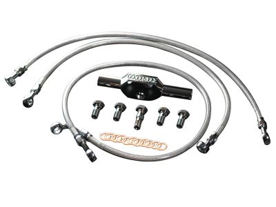 614406 - GOODRIDGE High End Brake Line Kit +2" Four Line Kit and Tee Bar Stainless Steel Clear Coated 43,75"