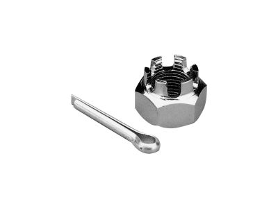 64041 - CCE AXLE CASTLE NUT/COTTER PIN Chrome