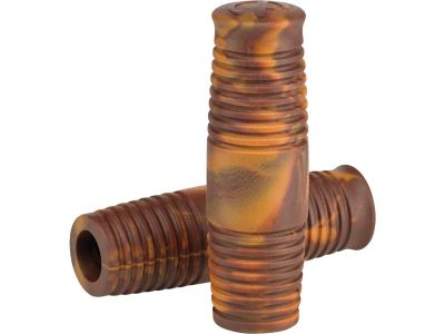 642052 - LOWBROW Cole Foster Grips Mocha Marble 1" Cable operated Throttle By Wire