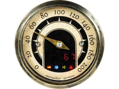 652567 - motogadget motoscope tiny vintage Speedometer Scale: 200 mph; 200 km/h...