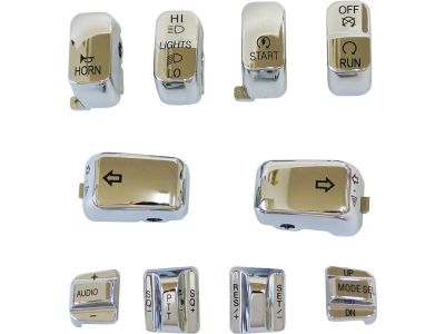 659354 - CCE 10 PC Switch Cap Set with Audio & Cruise Chrome Hand Control Switch Cap Kit With audio & cruise control buttons