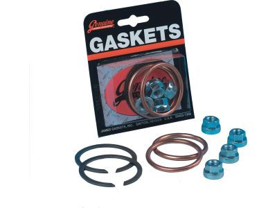 667098 - JAMES Exhaust Mounting Gasket Kit Copper Crush Rings and Flange Nuts K...