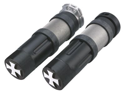 682069 - HKC Young Gun Iron Cross Grips Flat Black 1" Cable operated