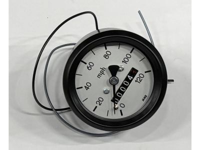 682826 - MMB 60mm Basic Speedometer Scale: 120 mph; Scale Color: aluminum Black 60.0 mm