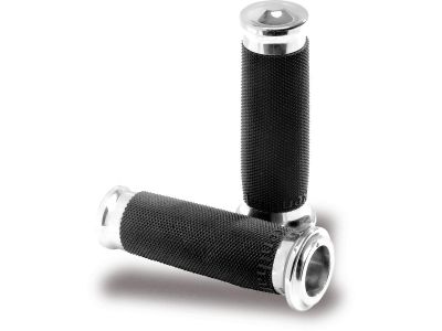 684353 - PM Contour Grips Black Chrome 1" Cable operated