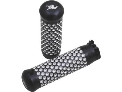 684751 - CYCLE KRAFT Dimpled Grips Black 1" Anodized Cable operated
