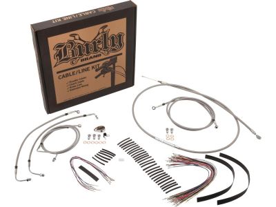 690281 - BURLY 18" Apehanger Cable Kit Stainless Steel Clear Coated Non-ABS