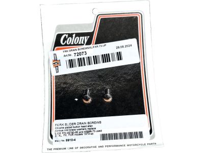 72073 - COLONY Fork Slider Drain Screws Chrome