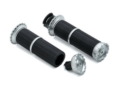 773588 - Küryakyn Riot Grips Silver 7/8" Throttle By Wire