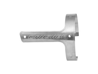 77584 - CRUSHER Left Replacement 4" Band with Hardware, Maverick Exhaust Replacement Logo Band Left Silver Satin