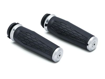 775922 - Küryakyn Hex Grips Chrome 1" Throttle By Wire