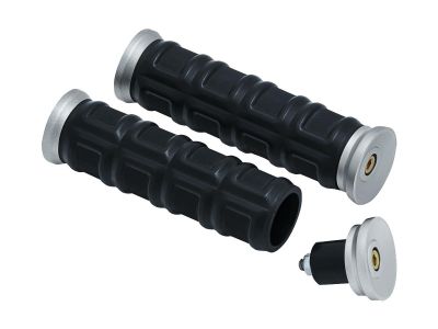 776676 - Küryakyn Dillinger Open Ends Grips Silver 1" Throttle By Wire Throttle Cables