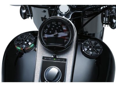 777383 - Küryakyn Alley Cat LED Fuel and Battery Gauge, Gloss Black Fuel & Bat...
