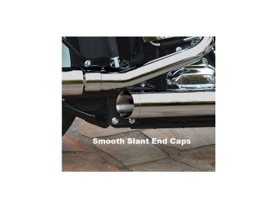 888501 - BSL Gun Smooth Slip On Mufflers Slant End Cap Black Show Chrome