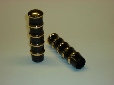 890467 - KUSTOM TECH Vintage Grips for Internal Throttle in Black Aluminium and Polished Brass