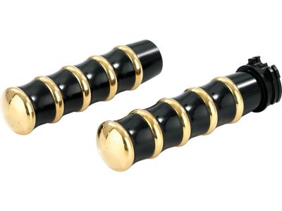 890468 - KUSTOM TECH Vintage Grips Black Brass 1" Throttle Cables