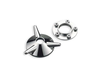 890501 - KUSTOM TECH Vintage Spinner Axle Cover Aluminium Polished