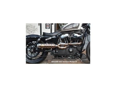 894144 - Bomb Tattoo Outline Headpipes and BSL Muffler 2 1/4" with Five Windows-Soundsystem, VA satin, Heat Shields hole black 2-in-1 Exhaust System