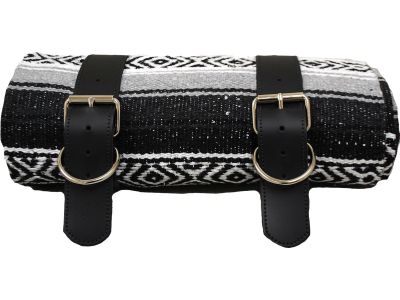 895044 - La Rosa Mexican Serape Mexican Serape Blanket Black|White