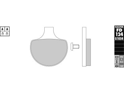 899950 - Galfer Semi Metallic Compound G1054 Brake Pad Organic Front