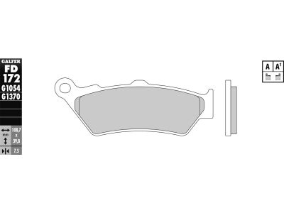 899951 - Galfer Semi Metallic Compound G1054 Brake Pad Organic Front
