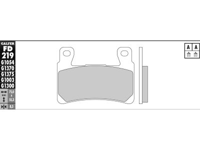 899952 - Galfer Semi Metallic Compound G1054 Brake Pad Organic Front
