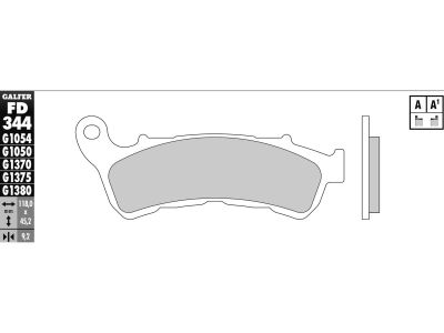 899954 - Galfer Semi Metallic Compound G1054 Brake Pad Organic Front