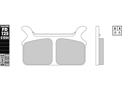 899962 - Galfer Semi Metallic Compound G1054 Brake Pad Organic Rear