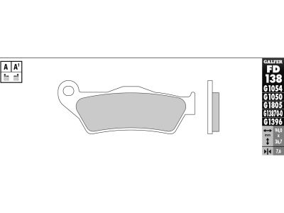 899963 - Galfer Semi Metallic Compound G1054 Brake Pad Organic Rear