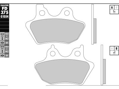 899966 - Galfer Semi Metallic Compound G1054 Brake Pad Organic Rear