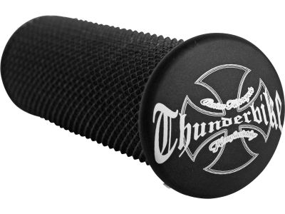 900138 - Thunderbike TB Logo Base Grip and Footpeg Toppers Black