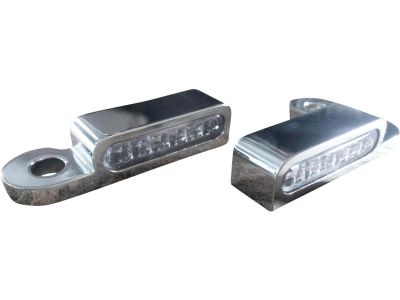 900366 - HeinzBikes OEM Hand Control LED Turn Signals Chrome Clear LED